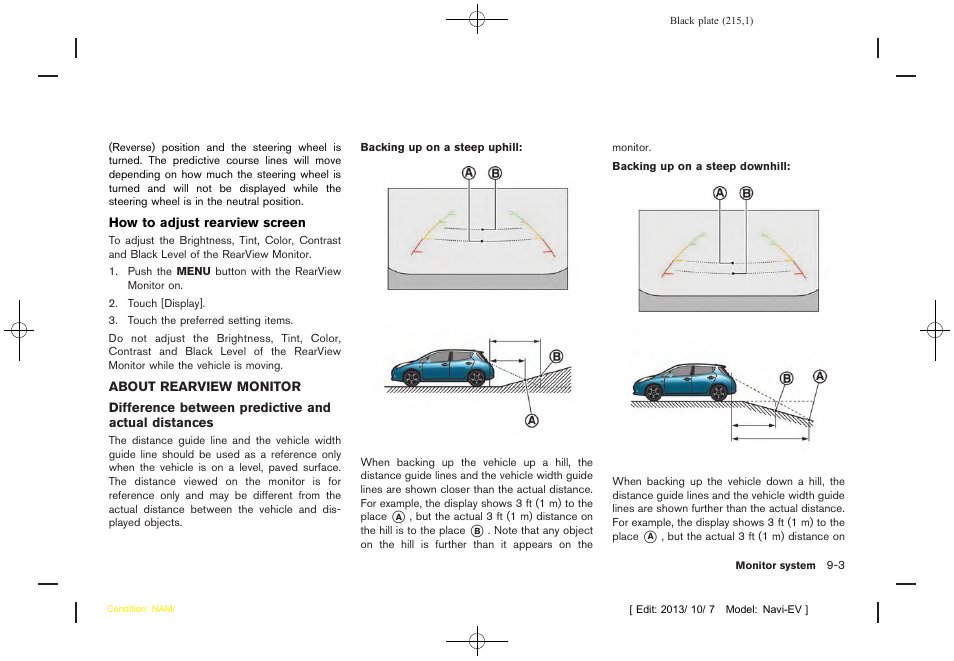 About rearview monitor -3 | NISSAN 2014 LEAF - Navigation System Owner's Manual User Manual | Page 219 / 286