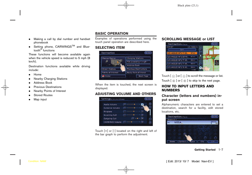 Basic operation -7 | NISSAN 2014 LEAF - Navigation System Owner's Manual User Manual | Page 27 / 286