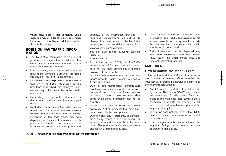 Notes on nav traffic information -38 map data -38 | NISSAN 2014 LEAF - Navigation System Owner's Manual User Manual | Page 270 / 286