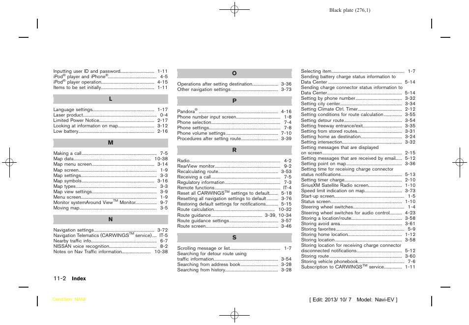 NISSAN 2014 LEAF - Navigation System Owner's Manual User Manual | Page 280 / 286