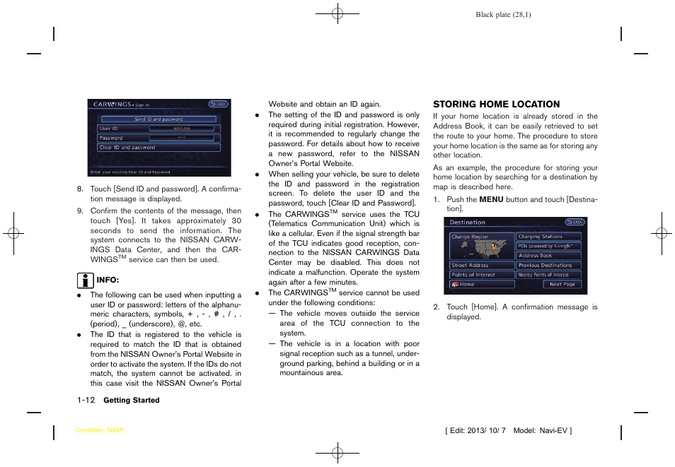 Storing home location -12 | NISSAN 2014 LEAF - Navigation System Owner's Manual User Manual | Page 32 / 286