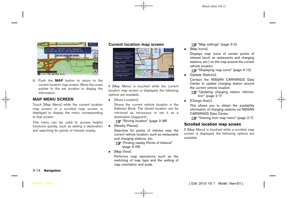 Map menu screen -14 | NISSAN 2014 LEAF - Navigation System Owner's Manual User Manual | Page 70 / 286