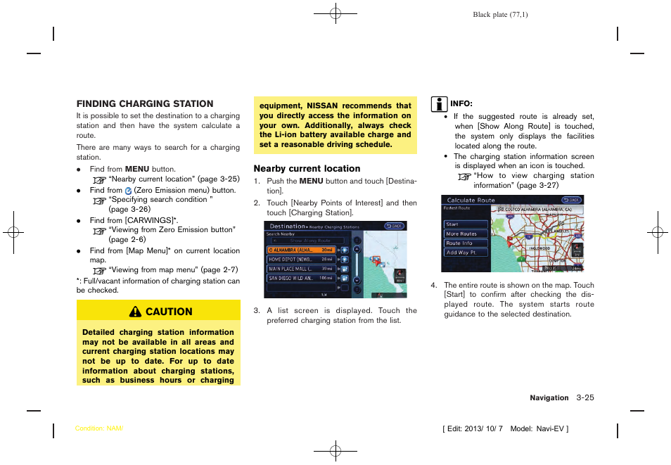 Finding charging station -25 | NISSAN 2014 LEAF - Navigation System Owner's Manual User Manual | Page 81 / 286
