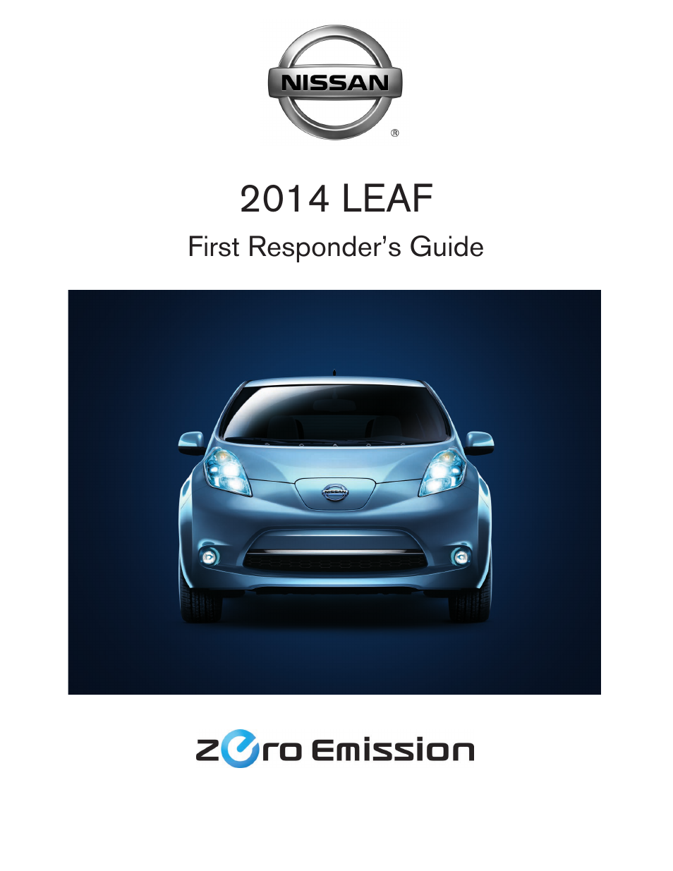NISSAN 2014 LEAF - First Responder's Guide User Manual | 40 pages