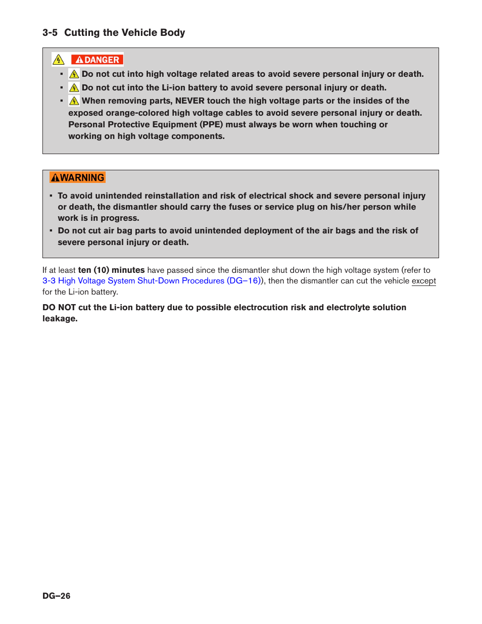 5 cutting the vehicle body | NISSAN 2014 LEAF - Dismantling Guide User Manual | Page 26 / 46