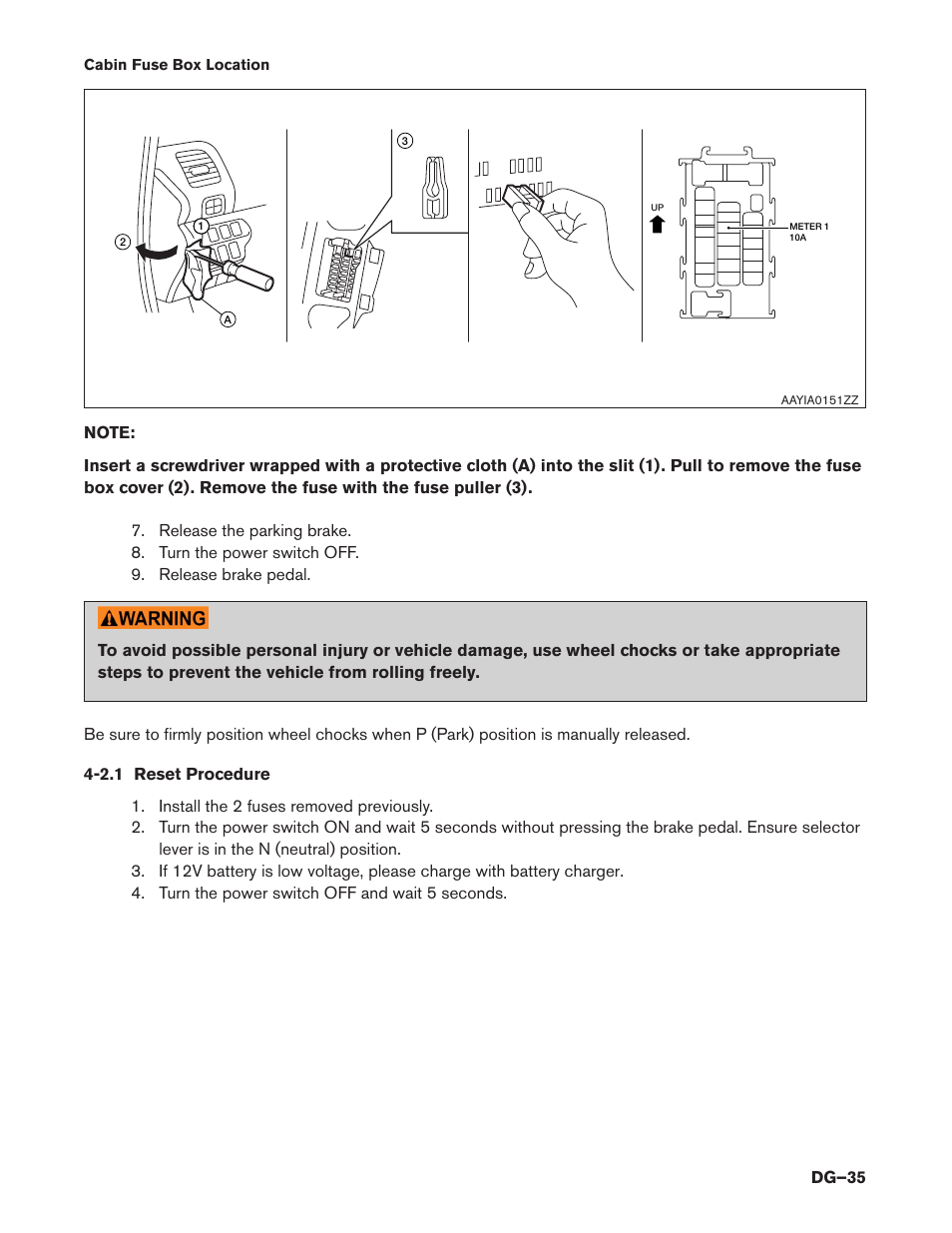 2.1 reset procedure | NISSAN 2014 LEAF - Dismantling Guide User Manual | Page 35 / 46