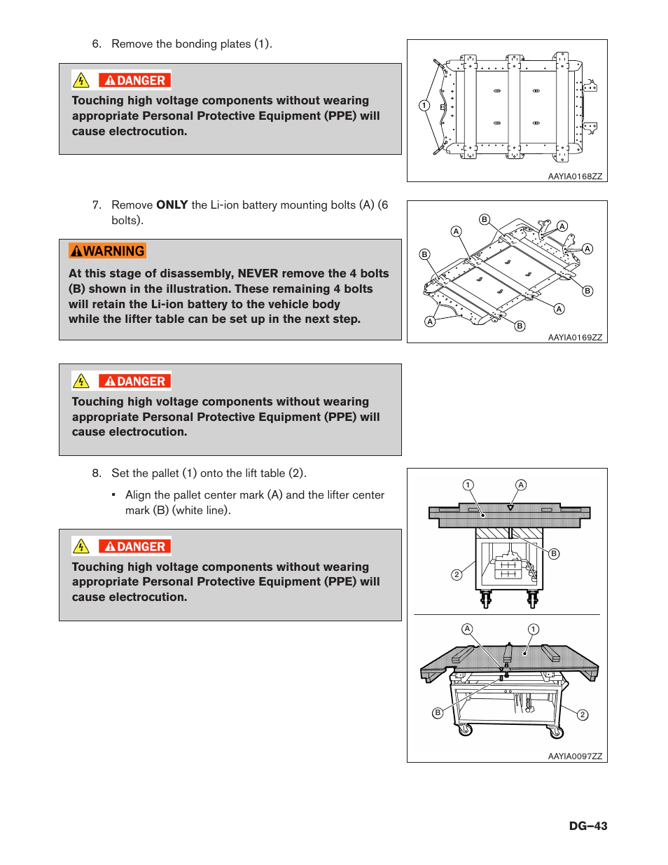 Dg–43 | NISSAN 2014 LEAF - Dismantling Guide User Manual | Page 43 / 46