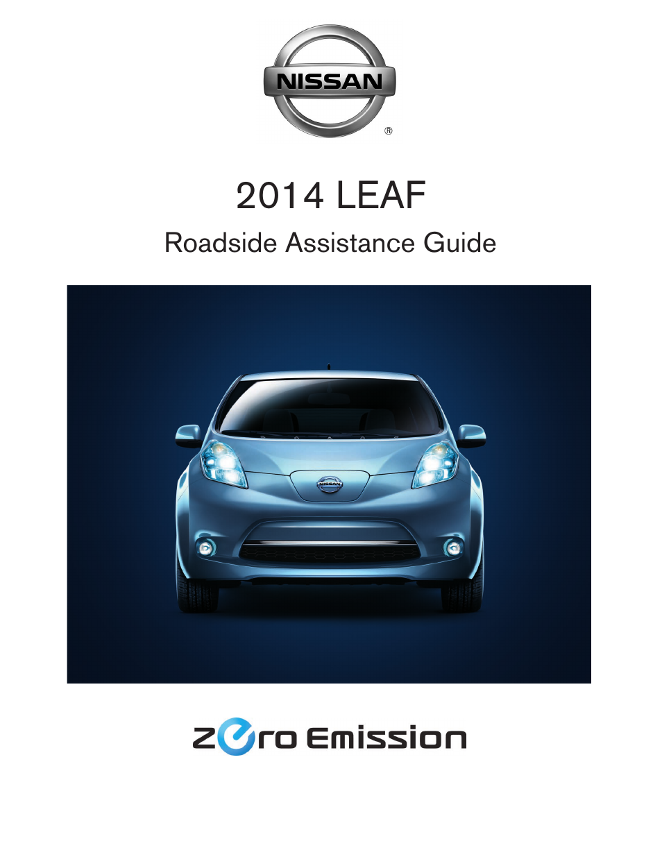 NISSAN 2014 LEAF - Roadside Assistance Guide User Manual | 39 pages