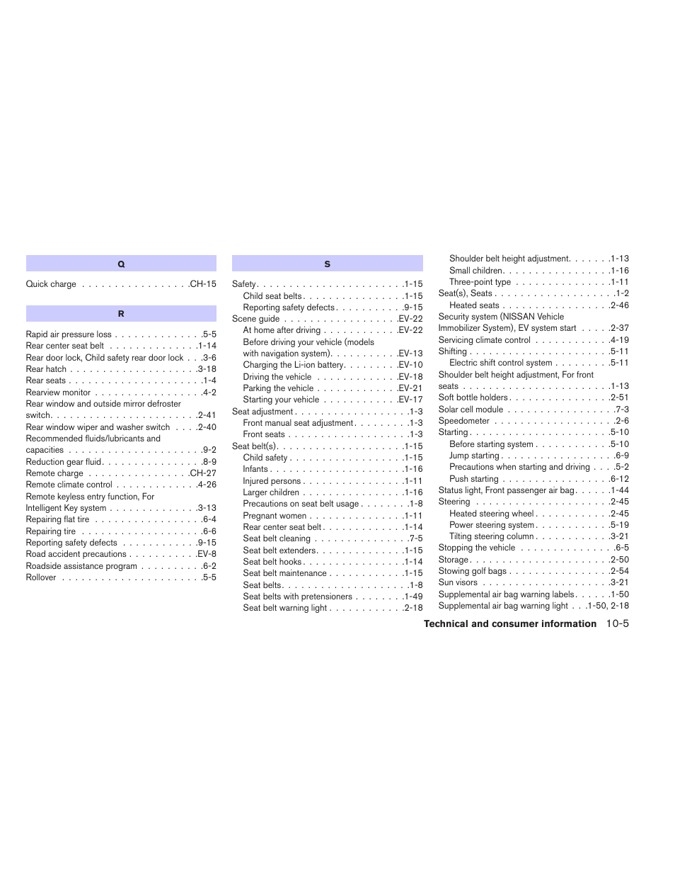 NISSAN 2015 LEAF - Owner's Manual User Manual | Page 400 / 410