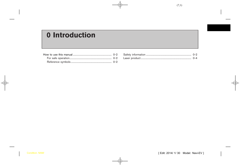 Introduction, 0 introduction | NISSAN 2015 LEAF - Navigation System Owner's Manual User Manual | Page 11 / 279