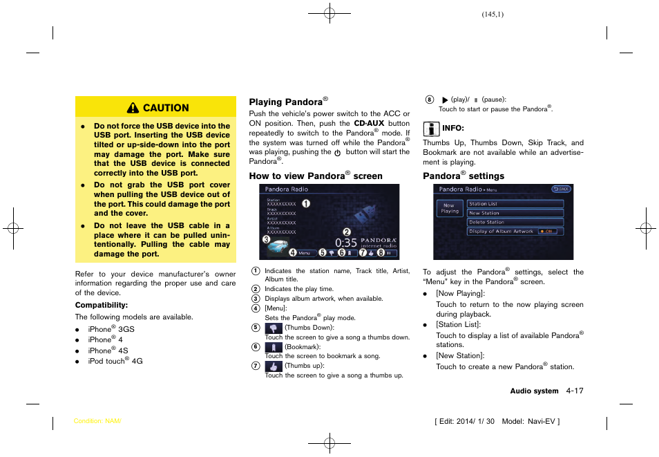 Caution | NISSAN 2015 LEAF - Navigation System Owner's Manual User Manual | Page 149 / 279