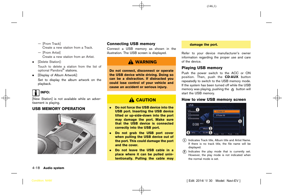 Usb memory operation -18 | NISSAN 2015 LEAF - Navigation System Owner's Manual User Manual | Page 150 / 279