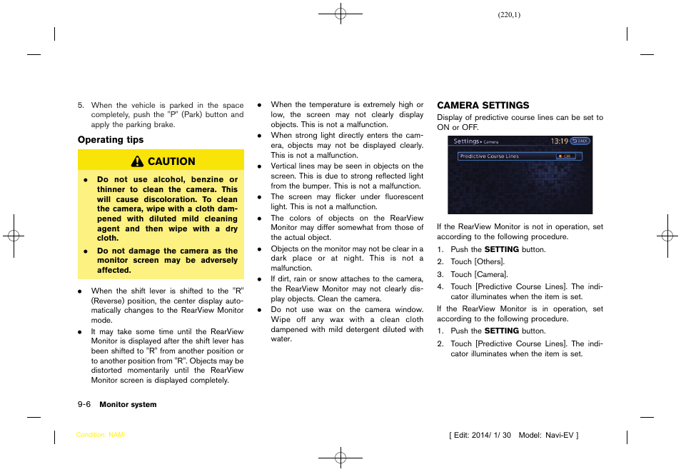 Camera settings -6 | NISSAN 2015 LEAF - Navigation System Owner's Manual User Manual | Page 222 / 279