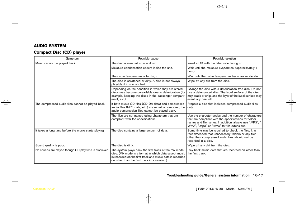Audio system -17 | NISSAN 2015 LEAF - Navigation System Owner's Manual User Manual | Page 247 / 279