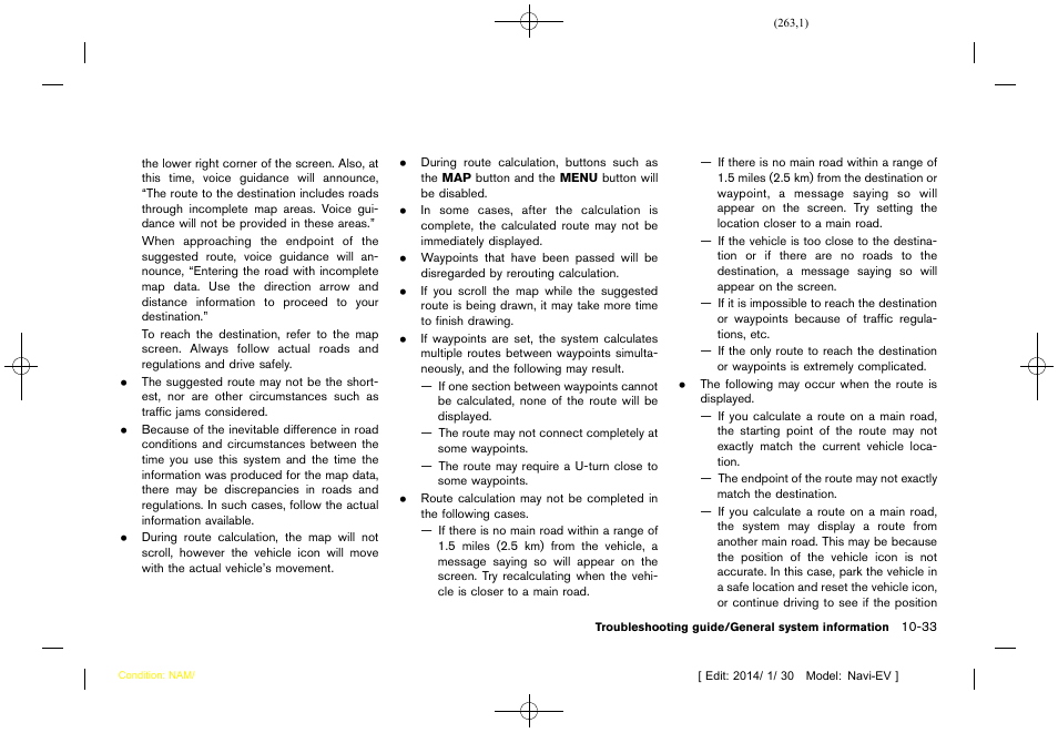 NISSAN 2015 LEAF - Navigation System Owner's Manual User Manual | Page 263 / 279