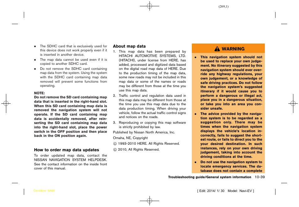 NISSAN 2015 LEAF - Navigation System Owner's Manual User Manual | Page 269 / 279