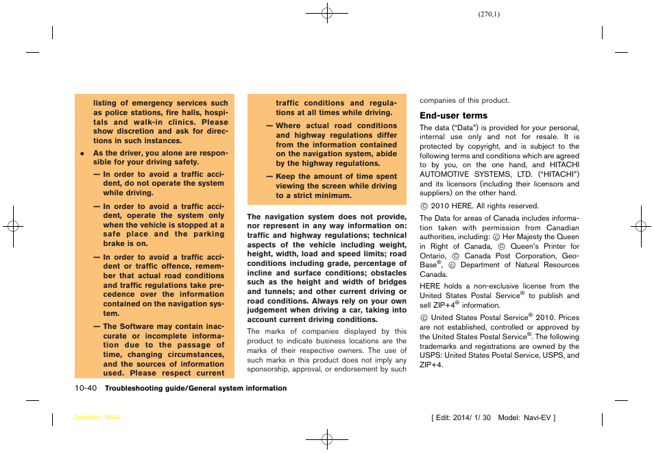 NISSAN 2015 LEAF - Navigation System Owner's Manual User Manual | Page 270 / 279