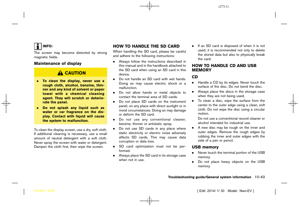 NISSAN 2015 LEAF - Navigation System Owner's Manual User Manual | Page 273 / 279