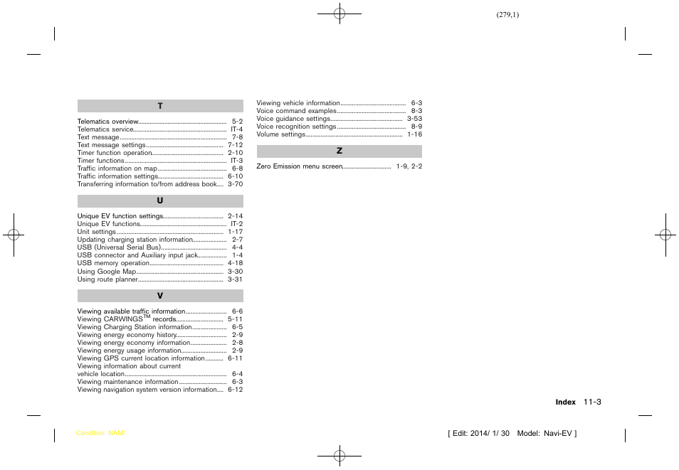 NISSAN 2015 LEAF - Navigation System Owner's Manual User Manual | Page 277 / 279