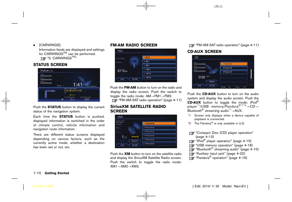 NISSAN 2015 LEAF - Navigation System Owner's Manual User Manual | Page 30 / 279