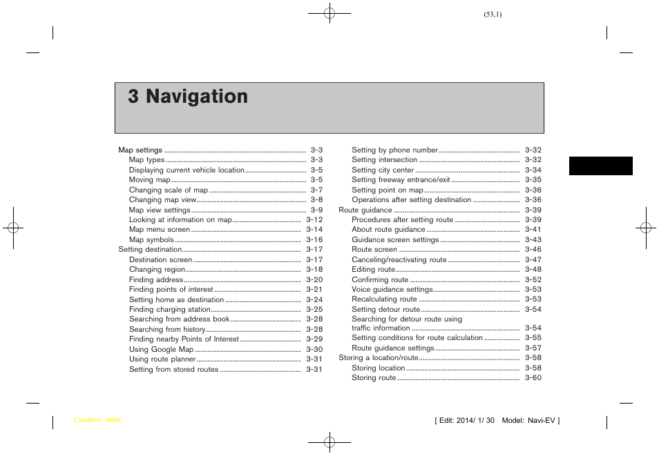 Navigation, 3 navigation | NISSAN 2015 LEAF - Navigation System Owner's Manual User Manual | Page 57 / 279