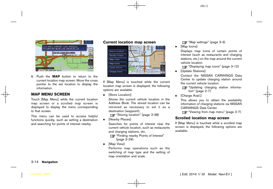 Map menu screen -14 | NISSAN 2015 LEAF - Navigation System Owner's Manual User Manual | Page 70 / 279