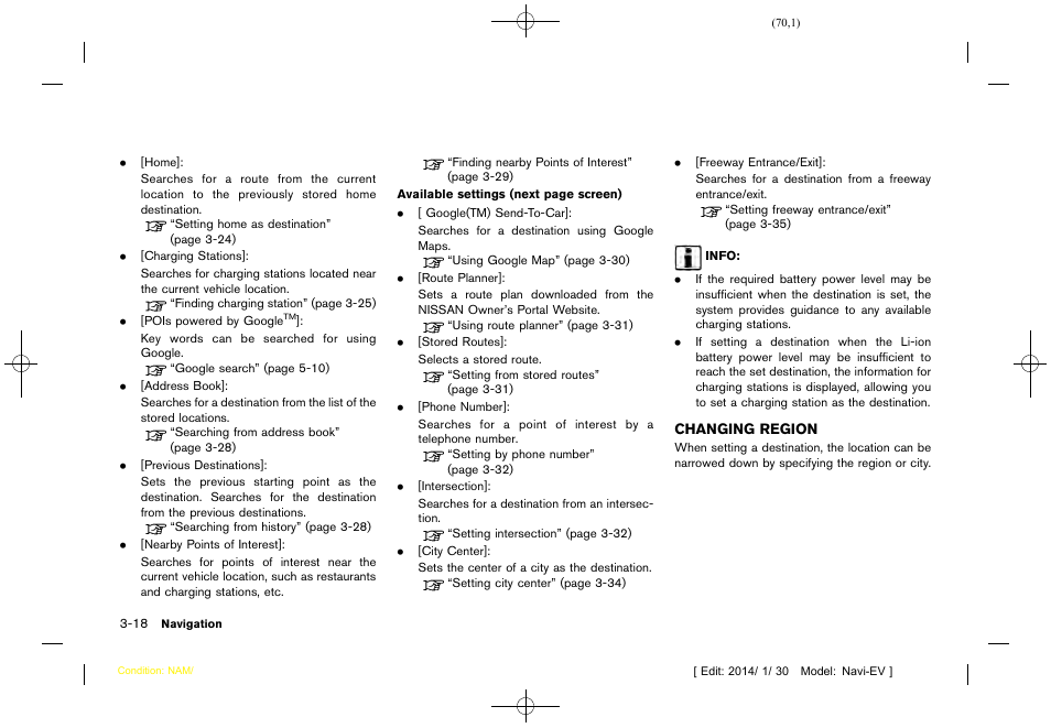 Changing region -18 | NISSAN 2015 LEAF - Navigation System Owner's Manual User Manual | Page 74 / 279