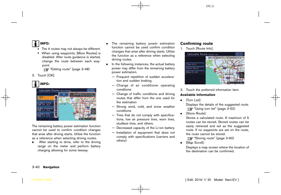 NISSAN 2015 LEAF - Navigation System Owner's Manual User Manual | Page 96 / 279