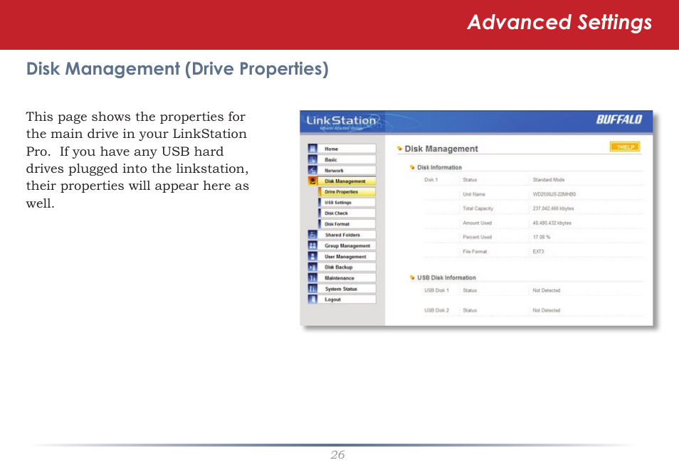 Advanced settings | Buffalo Technology LinkStation Pro Shared Network Storage User Manual | Page 26 / 59