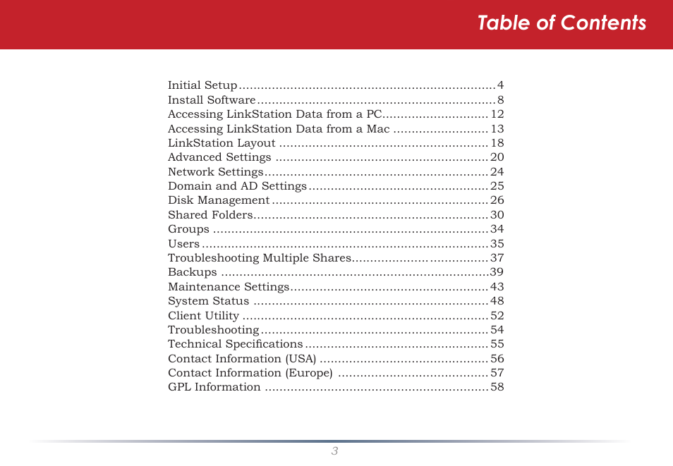 Buffalo Technology LinkStation Pro Shared Network Storage User Manual | Page 3 / 59