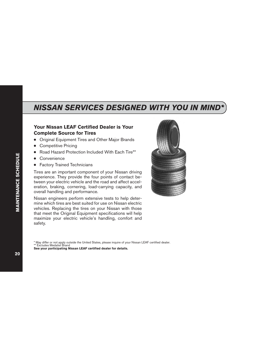 Nissan services designed with you in mind | NISSAN 2015 LEAF - Service & Maintenance Guide User Manual | Page 22 / 42