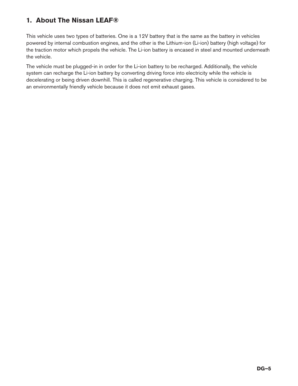 About the nissan leaf | NISSAN 2015 LEAF - Dismantling Guide User Manual | Page 5 / 45