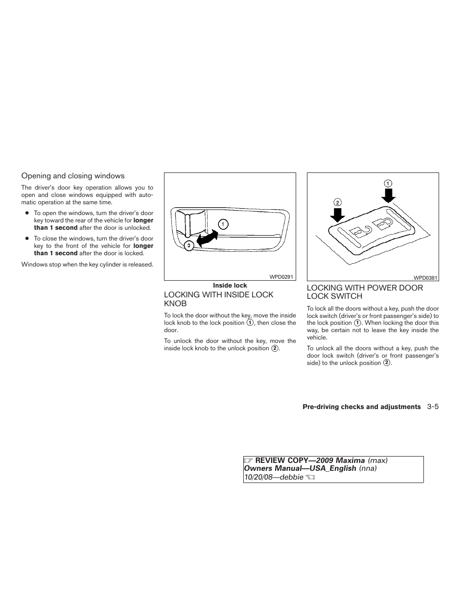 NISSAN 2009 Maxima - Owner's Manual User Manual | Page 126 / 419