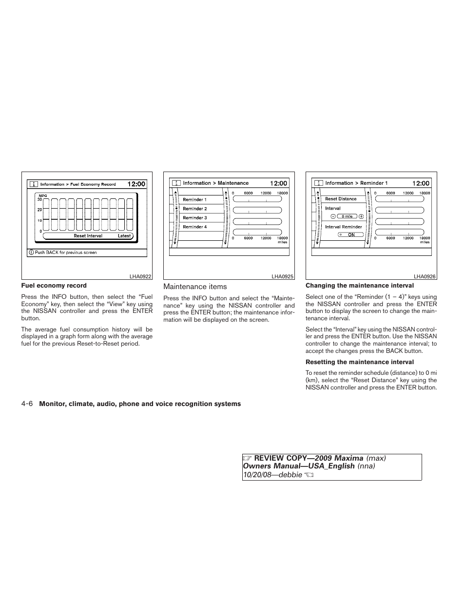 NISSAN 2009 Maxima - Owner's Manual User Manual | Page 159 / 419