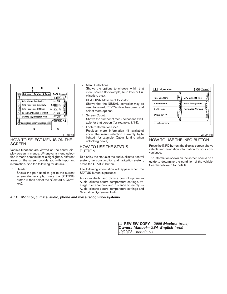 NISSAN 2009 Maxima - Owner's Manual User Manual | Page 171 / 419