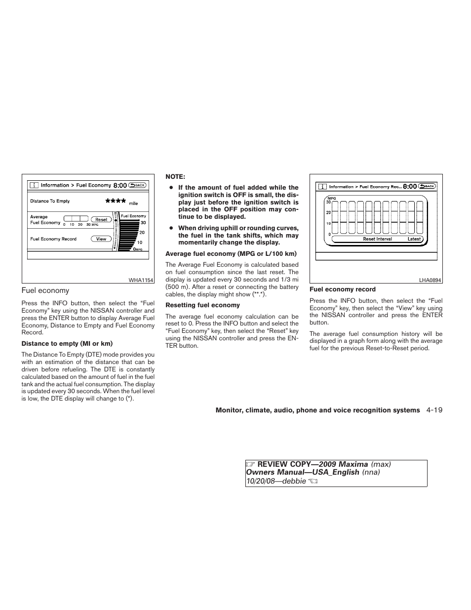 NISSAN 2009 Maxima - Owner's Manual User Manual | Page 172 / 419