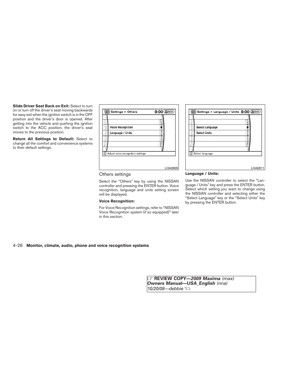 NISSAN 2009 Maxima - Owner's Manual User Manual | Page 179 / 419