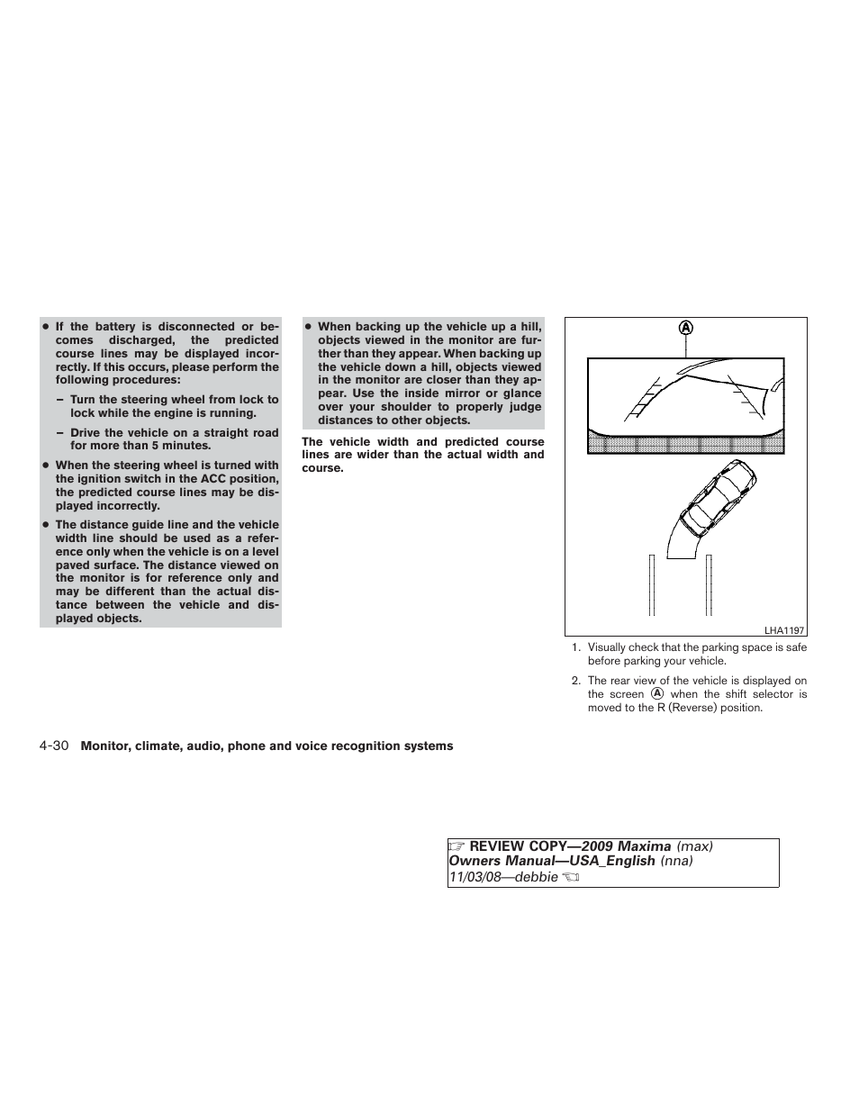 NISSAN 2009 Maxima - Owner's Manual User Manual | Page 183 / 419