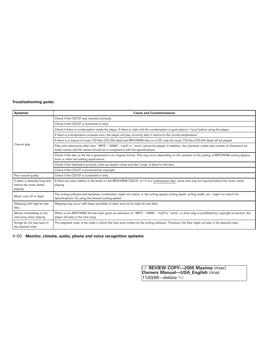 NISSAN 2009 Maxima - Owner's Manual User Manual | Page 203 / 419