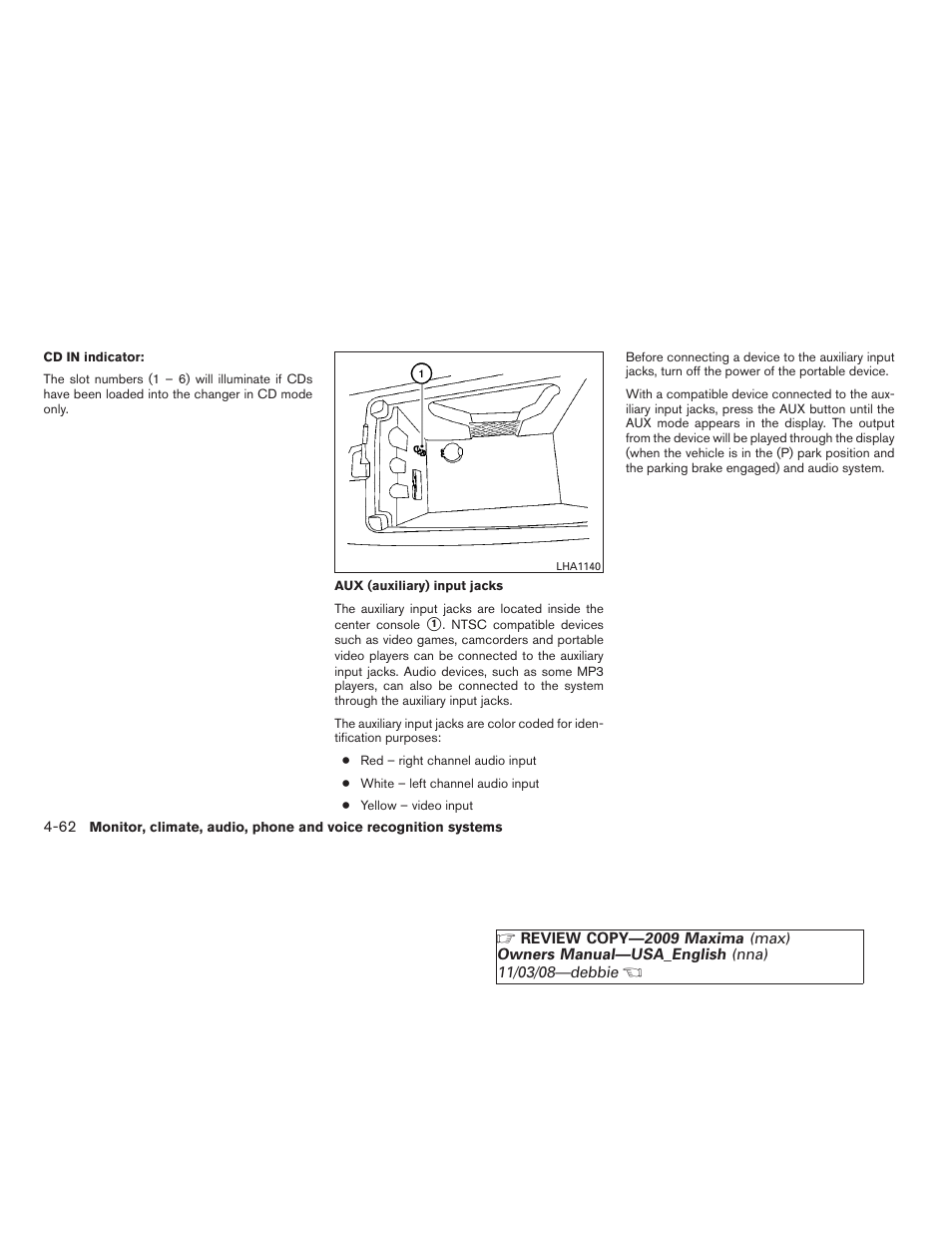 NISSAN 2009 Maxima - Owner's Manual User Manual | Page 215 / 419