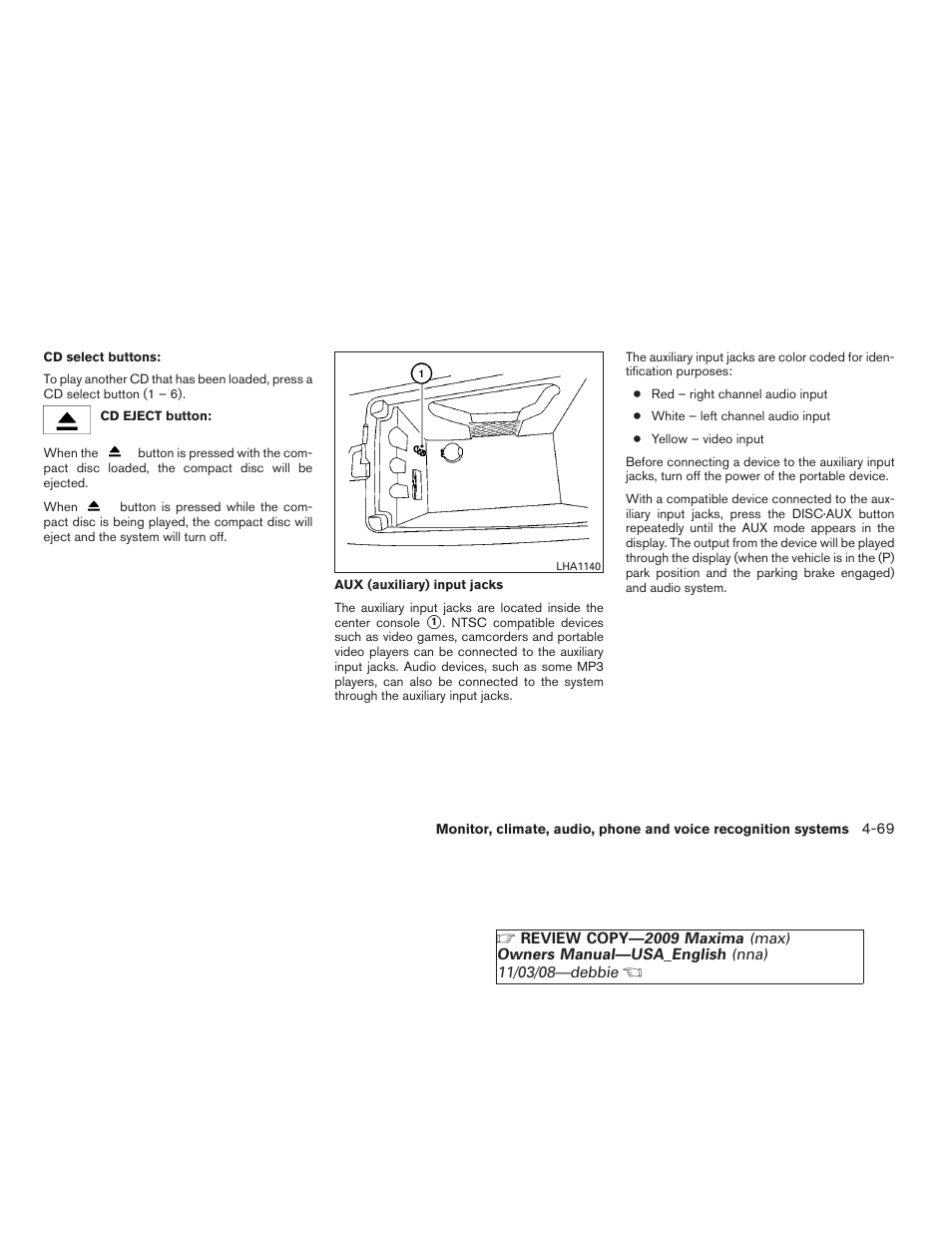 NISSAN 2009 Maxima - Owner's Manual User Manual | Page 222 / 419