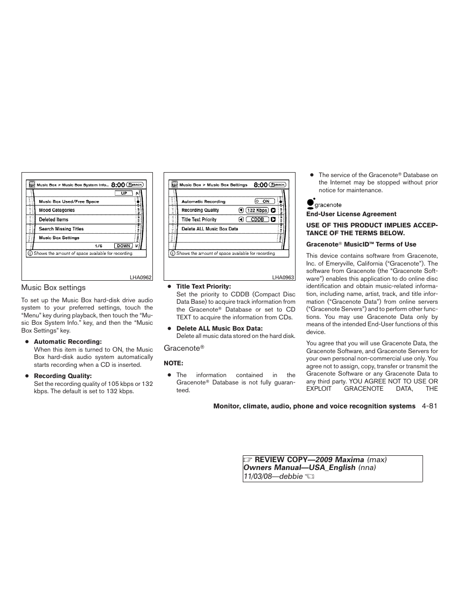 NISSAN 2009 Maxima - Owner's Manual User Manual | Page 234 / 419