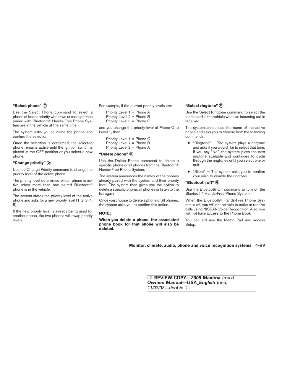 NISSAN 2009 Maxima - Owner's Manual User Manual | Page 252 / 419