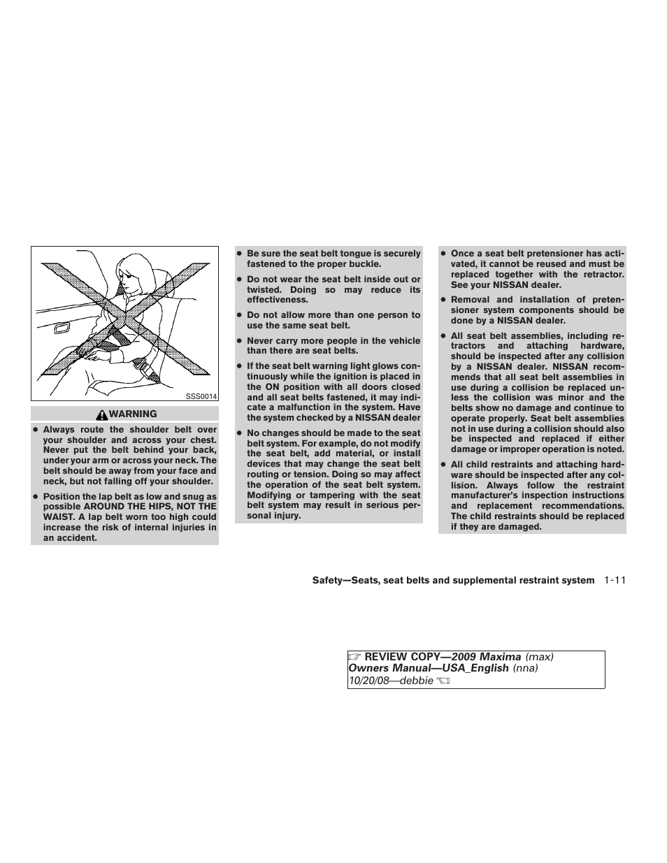 NISSAN 2009 Maxima - Owner's Manual User Manual | Page 26 / 419