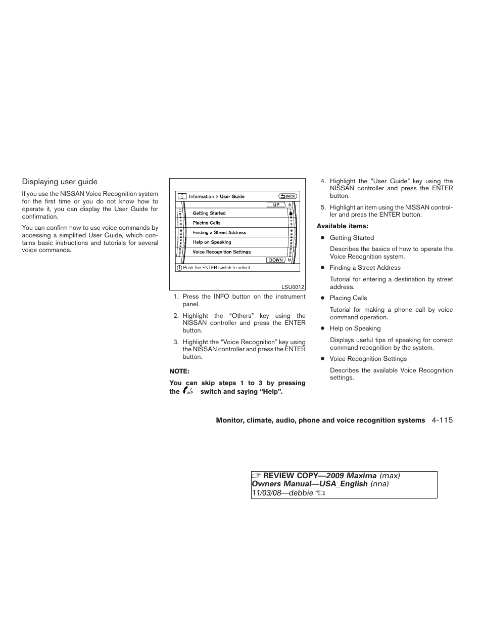 NISSAN 2009 Maxima - Owner's Manual User Manual | Page 268 / 419