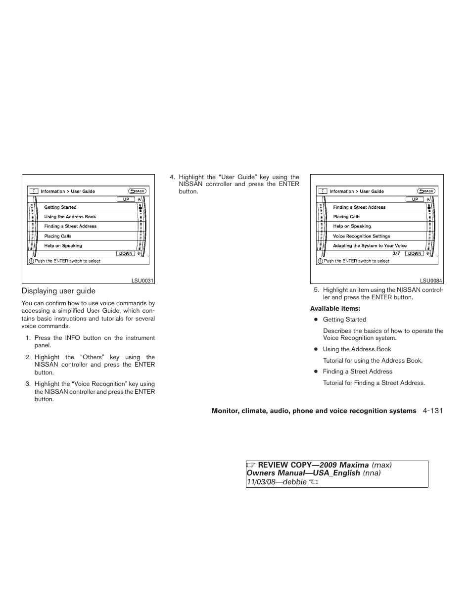 NISSAN 2009 Maxima - Owner's Manual User Manual | Page 284 / 419