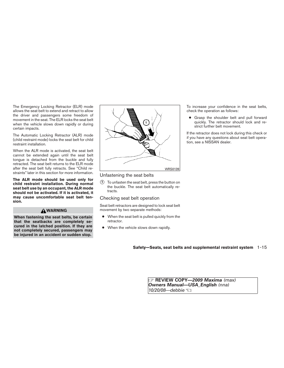 NISSAN 2009 Maxima - Owner's Manual User Manual | Page 30 / 419