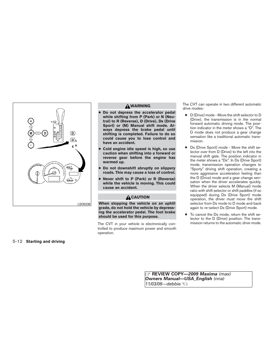 NISSAN 2009 Maxima - Owner's Manual User Manual | Page 303 / 419