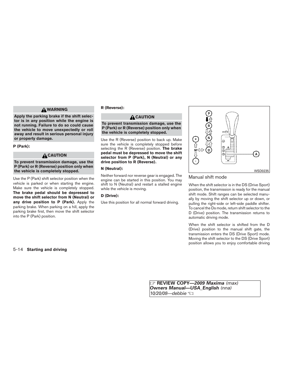 NISSAN 2009 Maxima - Owner's Manual User Manual | Page 305 / 419