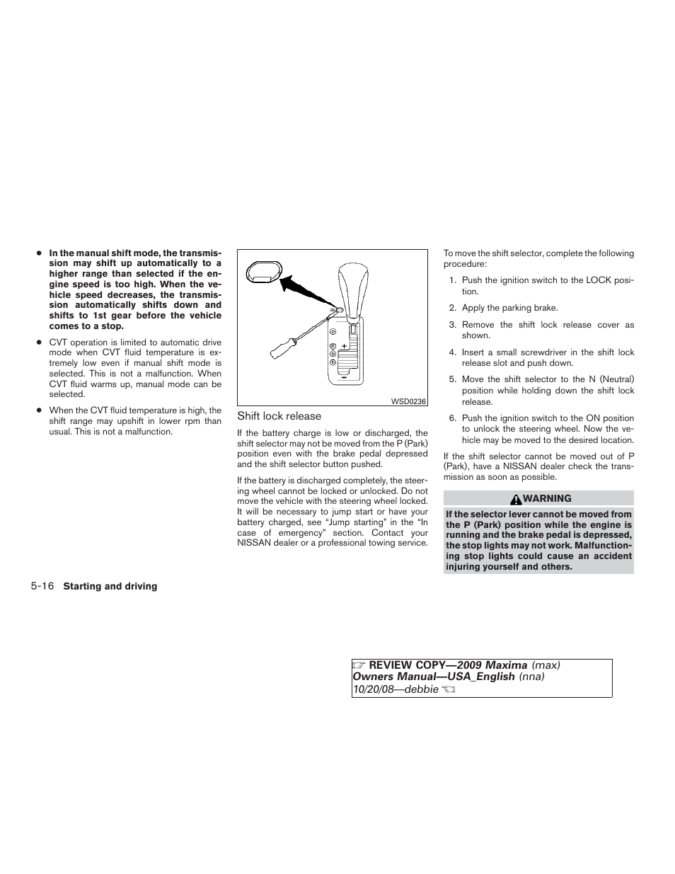 NISSAN 2009 Maxima - Owner's Manual User Manual | Page 307 / 419